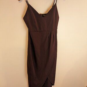 Aigeman Women's Spaghetti Backless Dress in Wine, Sz 16/18